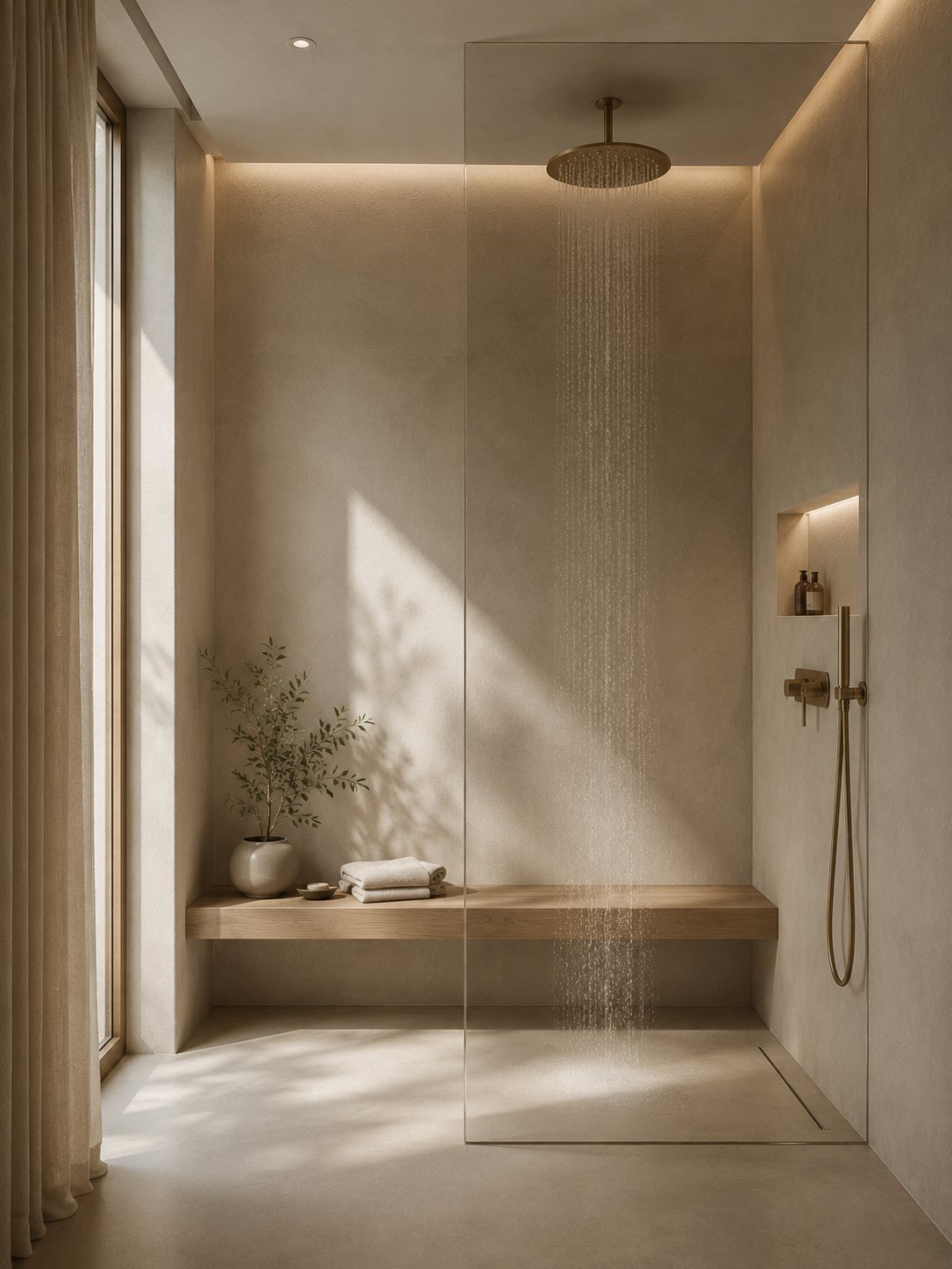 Ducha enrasada en reforma de baño en Pozuelo